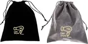 Vaguelly 2pcs Drawstring Hair Dryer Pouch Lightweight Durable Organizing Bag for Safe Storage Bathroom Accessory for Guest Supplies