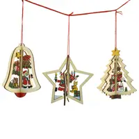 在飛比找蝦皮商城優惠-聖誕節 木質掛飾 掛飾吊飾裝飾 小星星聖誕樹鈴鐺 十字組合 