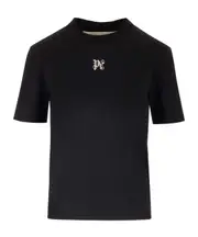 Palm Angels PA Monogram Embroidered Crewneck T-Shirt XXS,S,XS,M Black