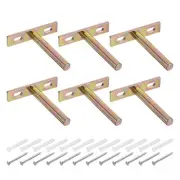 6Pcs 3 Inch Wall Mounting Floating Shelf Bracket Blind Shelf Support, Colorful