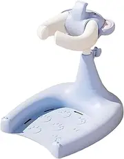 Portable Bath Helper, Adjustable Baby Bathtub with Nonslip Large Base, Five Levels of Height Adjustment, Adjustable Width, Shower Bracket, Spine Protection, for More Than 6 Months Baby Blue