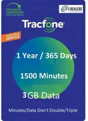 TracFone Service Extension 1 Year/365 Days+1500 Minutes + 3GB, All Smart Phones