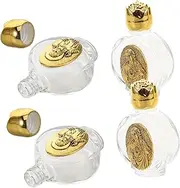 WOONEKY 4pcs Mini Holy Bottles with Intricate Embossed Design for Baptism Essential Oils and Perfumes Elegant Religious Festivals and Ceremonies