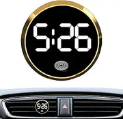 Electronic Clock for Car, Round Digital Auto Dashboard Clock, Robust Construction Car Interior Clock for Sedan, Small Car, RV, Truck, SUV