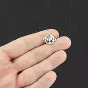 BULK 100 Tree Of Life Connector Antique Silver Tone Charms 2 Sided - SC3523