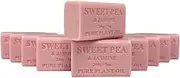 10x 200g Plant Oil Soap Sweet Pea Jasmine Scent Pure Natural Vegetable Base Bar