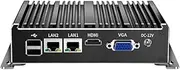 UDPTCP Fanless Mini PC, Industrial PC, Mini Computer Quad Core J1900, 4K HD+VGA, 2Gigabit Ethernet, USB, Mini Desktop PC 2 RS232 COM, WiFi/Win10/Linux,NO RAM NO SSD