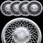 4 New 15" CHROME SPOKE Hub Caps Full Wire Wheel Covers Rim Cap Lug Cover Hubs C (for: Oldsmobile)