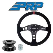 PRP Flat Suede Steering Wheel Red Stripe/Quick Release Hub For EZGO Golf Carts