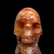 Hematoid Fire Quartz Skull Healing Crystal Carving 881g