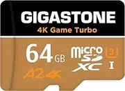[5-Yrs Free Data Recovery] Gigastone 64GB Micro SD Card, 4K Game Turbo, MicroSDXC Memory Card for Nintendo-Switch, GoPro, Action Camera, DJI, Drone, UHD Video, R/W up to 95/35MB/s UHS-I U3 A2 V30 C10