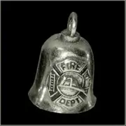 Pewter Motorcycle Gremlin Bell Fire Dept. Fireman Department Made in the USA