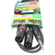 ProX - 1/4" TRS Stereo to DUAL XLR Y 5ft Cable