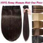 One Piece THICK 100% Real Clip in Remy Human Hair Extensions 3/4 Weft Full Head