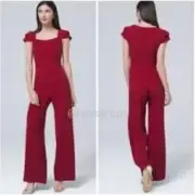 New! Adrianna Papell dark red / maroon short sleeve jumpsuit, size 10
