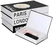 3 PCS Magnetic Decorative Fake Books, Fashion Fake Book Box, Stacked Hardcover Faux,Black White Decor Books with Storage Function, for Home/Coffee Table//Office