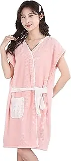 [TINAYAUE] Lace-up Bath Skirt Wearable Bathrobe for Women Men Bathing Shower Spa Hotel Travel Quick Dry Bath Towel Robe