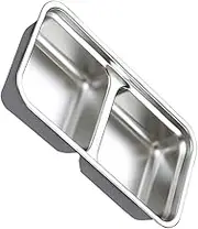 MOKKHNB Stainless Steel Condiment Saucer Spice Seasoning Dish with Compartments for Appetizers Lightweight and Modern Design for Kitchen and Restaurants