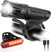 Roccar Ultra Bright USB Rechargeable Bike Light Set, Powerful Bicycle Front H...