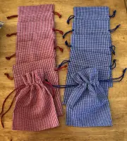 10 drawstring Gift Pouches Party Favours Jewelry Bags 5" x 7" 5 Red & 5 BLUE