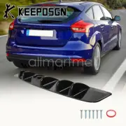 Car Rear Bumper Diffuser Lip Spoiler Splitter Shark Fins Black for Ford Focus (for: Ford)