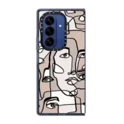 Galaxy Z Fold7 Impact Magnetic Case FACE MOSAIC SKETCH 3 LIGHT SKIN IPHONE, ABSTRACT MINIMAL PEOPLE MEN ILLUSTRATION By Ebi Emporium