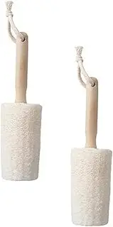 Baluue 2pcs Natural Loofah Shower Brush Comfortable Exfoliating Bath Wipe for Body Care Thickened Design for Easy Use for Men and Women for Back Scrubbing