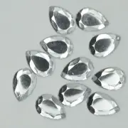 Rhinestone Gems Drop 13mm x 9mm Faceted Foiled Flat Back Acrylic. Made in USA