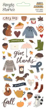 Simple Stories Cozy Days Puffy Stickers