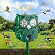 Upgraded Solar Ultrasonic Animal Repellent, Outdoor Powered Squirrels Deterrent with Motion Sensor,Sound and LED Flashing,Waterproof Deer Repeller,Animal Repellent for Cat Dog Bird Rabbit Wild Outdoor