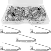 50 Pcs Brooch Pins, Safety Pins, Pin Badge Backs with Holes for Jewelry Crafting