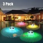 Solar RGB LED Floating Light Colorful Swimming Pool Pond Underwater Outdoor Lamp