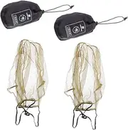 [GRIRIW] 2Pcs Outdoor Head Net Hat Insect Protector Breathable Mesh for Camping Hiking Fishing and Travel Lightweight for Face and Ears Mosquito and Fly Green