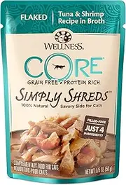 Wellness Core Simply Shreds Tuna & Shrimp Cat Food 12x50g