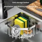 High-quality Stainless Steel Rack Sink Corner Organizer Caddy Sponge Holder