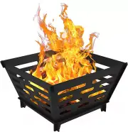 17 Inch Portable Plug Fire Pit,Outdoor Wood Burning Firepit, Detachable Square M