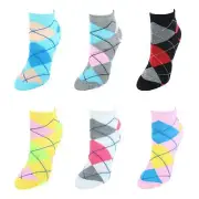 New CTM Women's Argyle Low Cut Socks (6 Pair Pack)