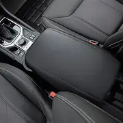A ABIGAIL Center Console Armrest Cover Compatible with Subaru Forester 2019-2023 PU Leather Arm Rest Box Lid Middle Console Cover Seat Protector Armrest Cushion Pad (Black)