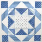 Susan Roberts Denim Patchwork Star Quilt Handpainted Needlepoint Canvas