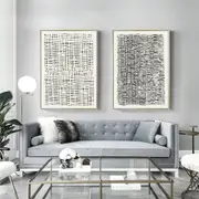Beige Creme Neutral Modern Art 2 sets Poster Wall Art