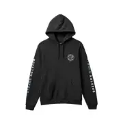 Brixton "Crest" Pullover (Black/Dusty Blue/Burnt Red) Hooded Sweatshirt
