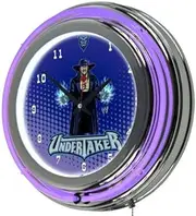 WWE Kids Undertaker Chrome Double Ring Neon Clock, 14"