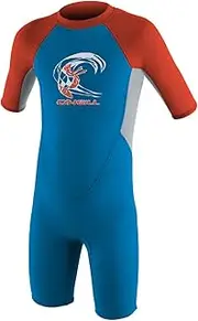 O'Neill Toddler Reactor Spring Wetsuit - Brite Blue/Cool Grey/Neon Red, Age 3