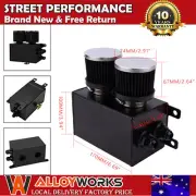 ALUMINUM OIL CATCH CAN RESERVOIR TANK WITH BREATHER FILTER BAFFLED NEW AU