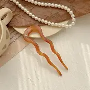 Resin Hair Pin Coffee - One Size