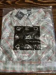 NWT QED Western Men's Golf Shirt Antler snap Buttons Adobe Kamas Polo Size S