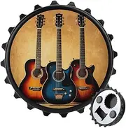Magnetic Bottle Opener Round Fridge Magnets Guitar Collection Portable Opener Funny Beer Opener Decorative Refrigerator Magnets For Home Bar Kitchen Office Black