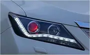 Headlight Assembly Compatible With Toyota Camry 2012-2014 LED Daytime Running Light LED Sequential Turn Signal Red Devil Eyes(HID lamp)