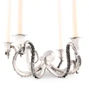 Vagabond House Four Taper Pewter Octopus Candelabrum