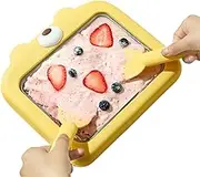Mxshc Fried Yogurt Machine | Cold Plate Yoghurt Roller Maker Tray,Non Electric Household Ice Cream Pan for Child Families Activities Kids Teen Friends
